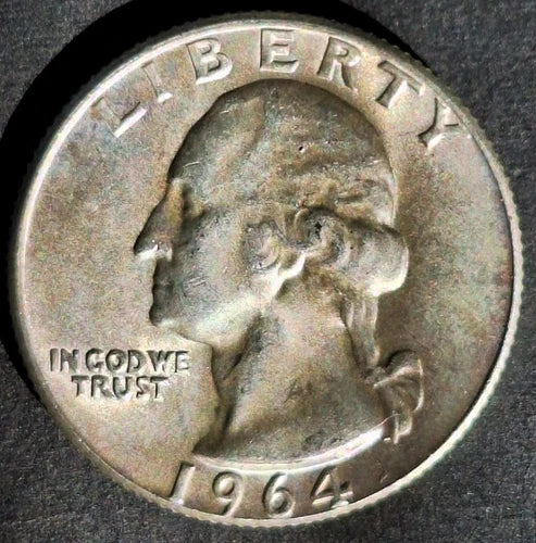 ⭐️1964 D WASHINGTON!⭐️SILVER  GEM BU+⭐️TONNED!!