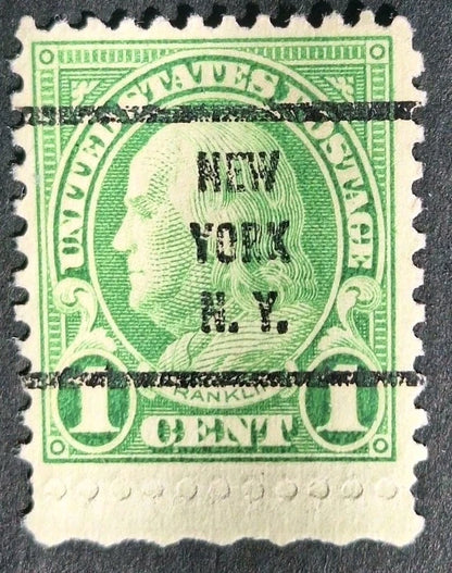 RARE Benjamin Franklin 1 Cent  Green Stamp Very Rare
