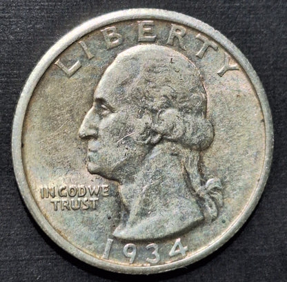 1934-P Medium Motto Washington Quarter BU
